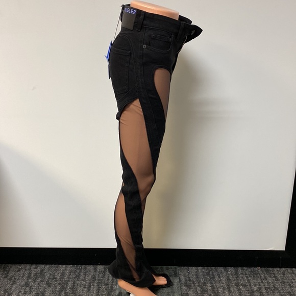 Mugler Slited Bi Material Spiral Jeans - Picture 2 of 8